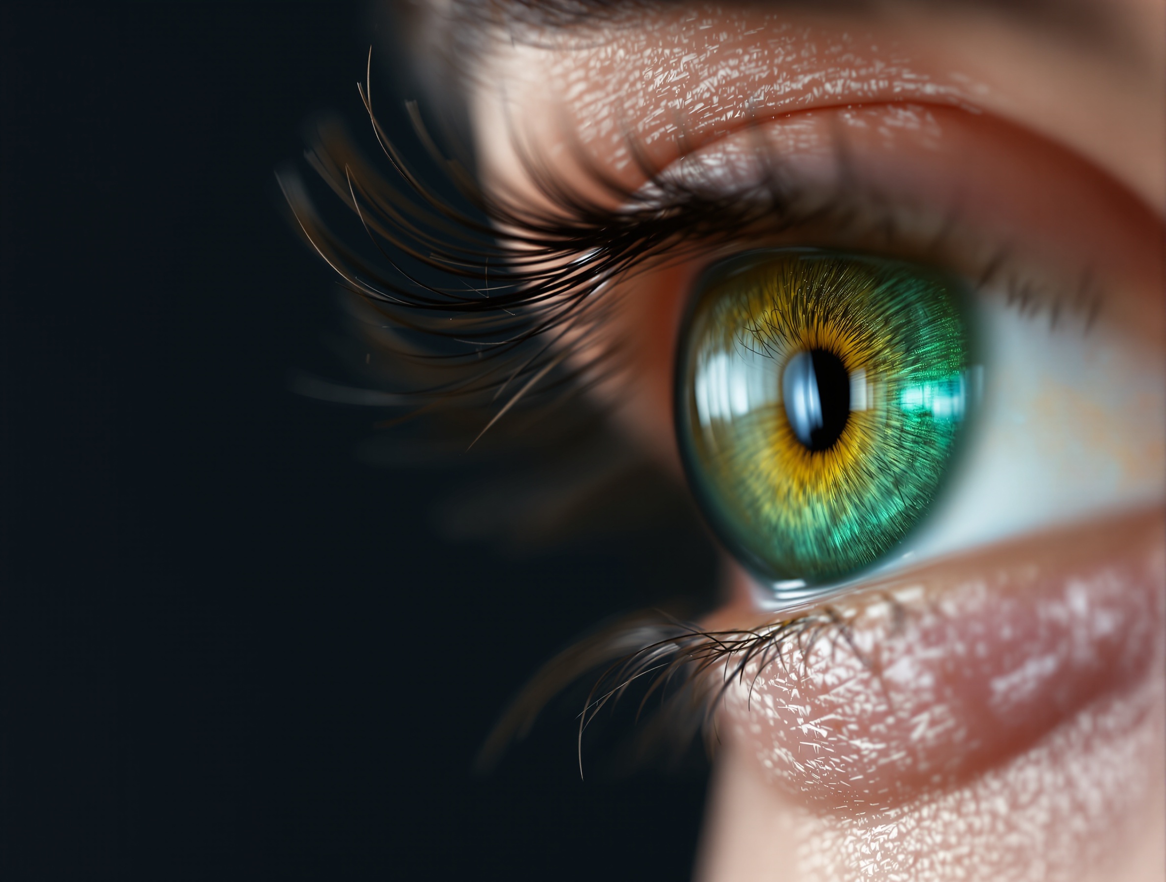 Emerald coloured contact lens