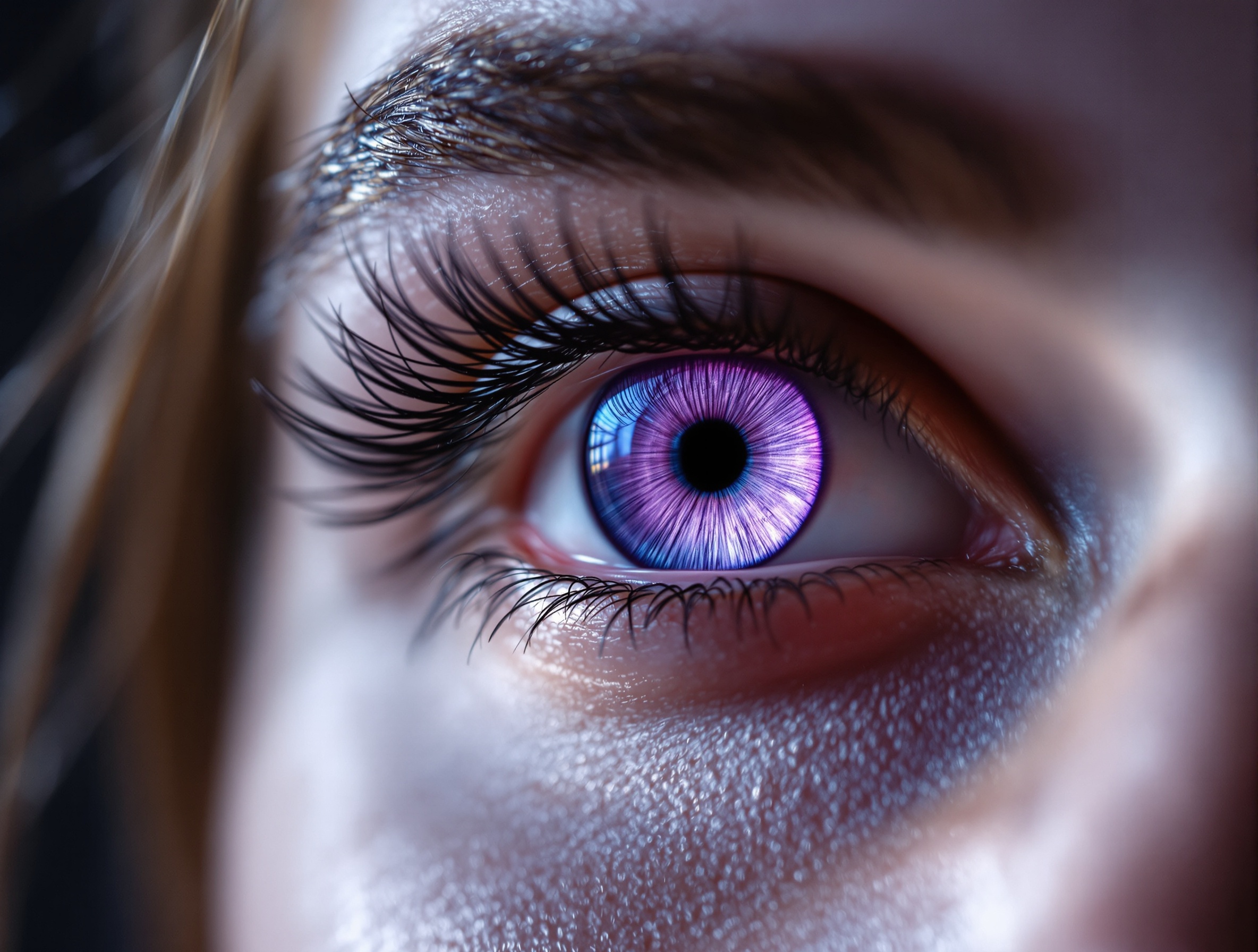Amethyst coloured contact lens